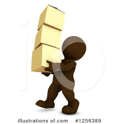 Royalty-Free (RF) 3d Brown Man Clipart Illustration by KJ Pargeter - Stock Sample #1256389