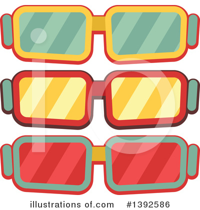 Royalty-Free (RF) 3d Glasses Clipart Illustration by BNP Design Studio - Stock Sample #1392586