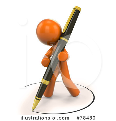 Royalty-Free (RF) 3d Orange Man Clipart Illustration by Leo Blanchette - Stock Sample #78480