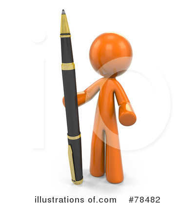 Royalty-Free (RF) 3d Orange Man Clipart Illustration by Leo Blanchette - Stock Sample #78482