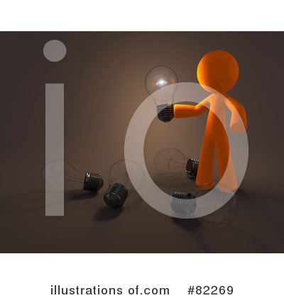 3d Orange Men Clipart #82269 by Leo Blanchette