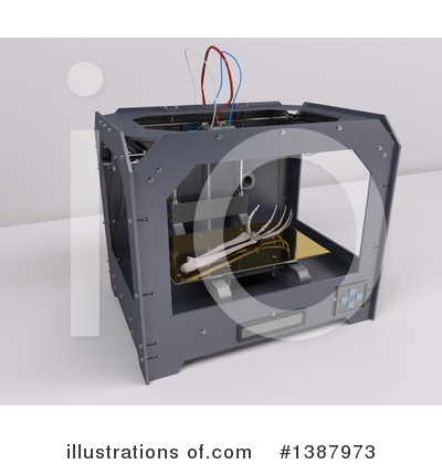 Royalty-Free (RF) 3d Printer Clipart Illustration by KJ Pargeter - Stock Sample #1387973