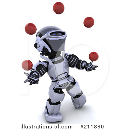 Royalty-Free (RF) 3d Robot Clipart Illustration by KJ Pargeter - Stock Sample #211880