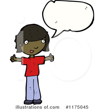 Royalty-Free (RF) African American Girl Clipart Illustration by lineartestpilot - Stock Sample #1175045