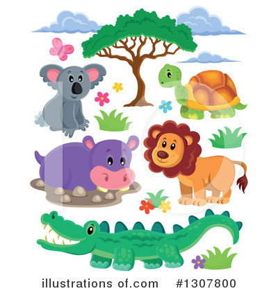 Royalty-Free (RF) African Animals Clipart Illustration by visekart - Stock Sample #1307800