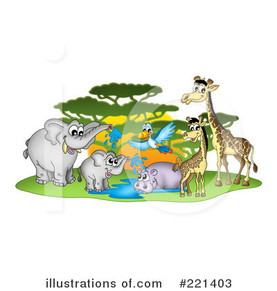 Royalty-Free (RF) African Animals Clipart Illustration by visekart - Stock Sample #221403