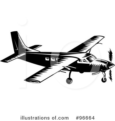 Royalty-Free (RF) Aircraft Clipart Illustration by patrimonio - Stock Sample #96664