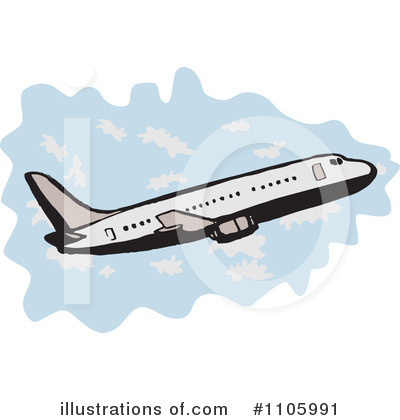 Royalty-Free (RF) Airplane Clipart Illustration by patrimonio - Stock Sample #1105991