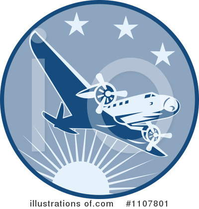 Royalty-Free (RF) Airplane Clipart Illustration by patrimonio - Stock Sample #1107801