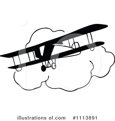 Royalty-Free (RF) Airplane Clipart Illustration by Prawny Vintage - Stock Sample #1113891