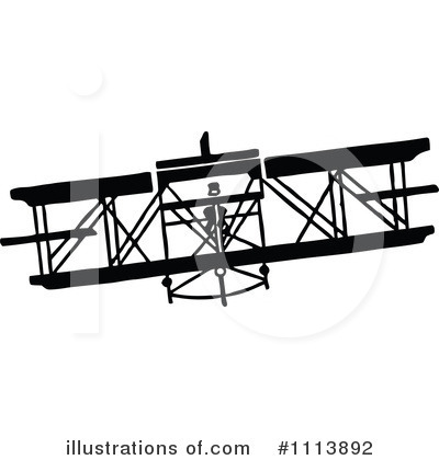 Royalty-Free (RF) Airplane Clipart Illustration by Prawny Vintage - Stock Sample #1113892