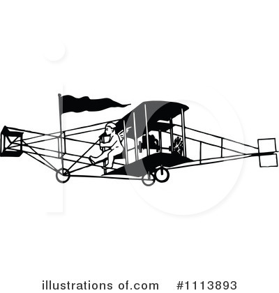 Royalty-Free (RF) Airplane Clipart Illustration by Prawny Vintage - Stock Sample #1113893