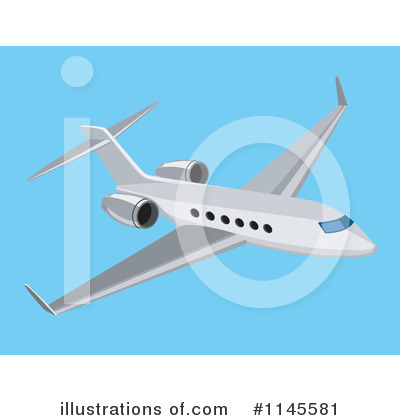 Royalty-Free (RF) Airplane Clipart Illustration by patrimonio - Stock Sample #1145581