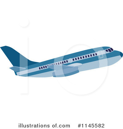 Royalty-Free (RF) Airplane Clipart Illustration by patrimonio - Stock Sample #1145582