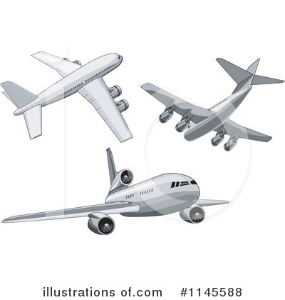 Royalty-Free (RF) Airplane Clipart Illustration by patrimonio - Stock Sample #1145588