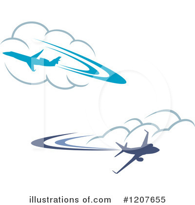 Royalty-Free (RF) Airplane Clipart Illustration by Vector Tradition SM - Stock Sample #1207655