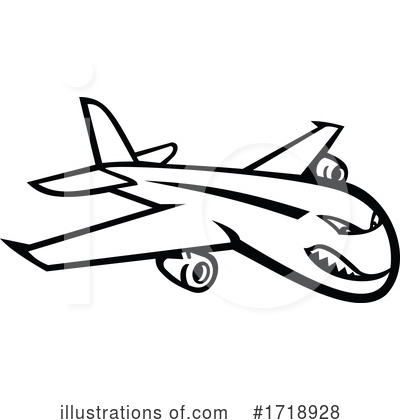 Royalty-Free (RF) Airplane Clipart Illustration by patrimonio - Stock Sample #1718928