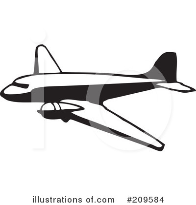 Royalty-Free (RF) Airplane Clipart Illustration by BestVector - Stock Sample #209584