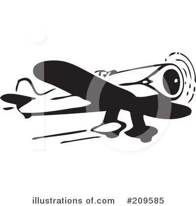Royalty-Free (RF) Airplane Clipart Illustration by BestVector - Stock Sample #209585