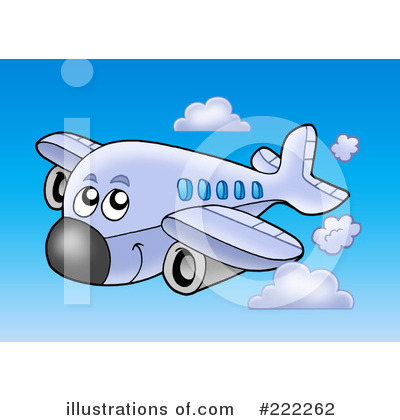 Royalty-Free (RF) Airplane Clipart Illustration by visekart - Stock Sample #222262