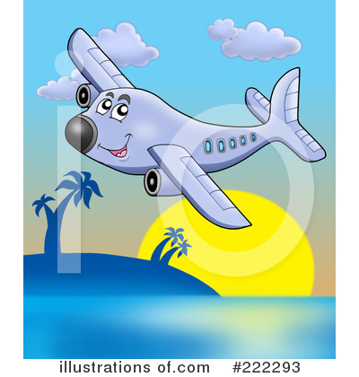 Royalty-Free (RF) Airplane Clipart Illustration by visekart - Stock Sample #222293