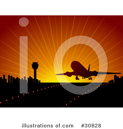 Royalty-Free (RF) Airplane Clipart Illustration by elaineitalia - Stock Sample #30828