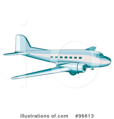 Royalty-Free (RF) Airplane Clipart Illustration by patrimonio - Stock Sample #96613