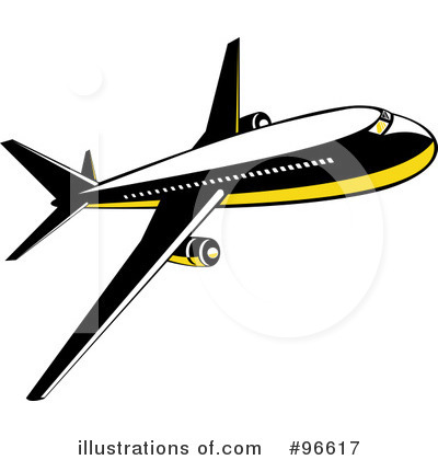 Royalty-Free (RF) Airplane Clipart Illustration by patrimonio - Stock Sample #96617