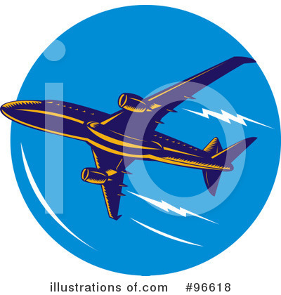 Royalty-Free (RF) Airplane Clipart Illustration by patrimonio - Stock Sample #96618