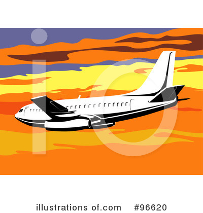 Royalty-Free (RF) Airplane Clipart Illustration by patrimonio - Stock Sample #96620