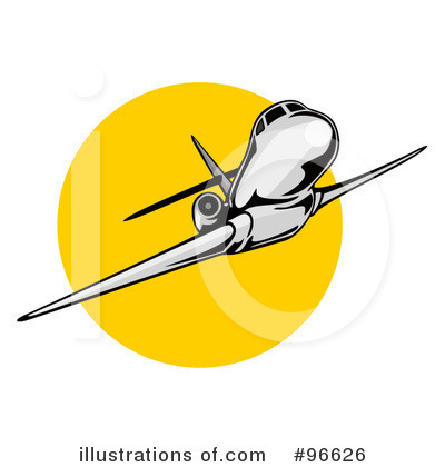 Royalty-Free (RF) Airplane Clipart Illustration by patrimonio - Stock Sample #96626