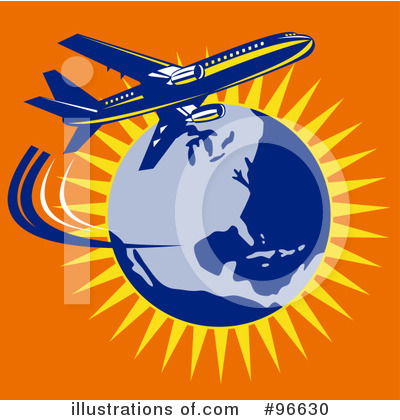 Royalty-Free (RF) Airplane Clipart Illustration by patrimonio - Stock Sample #96630