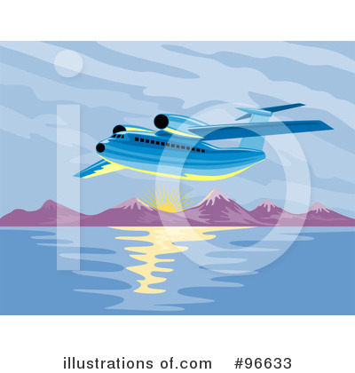 Royalty-Free (RF) Airplane Clipart Illustration by patrimonio - Stock Sample #96633