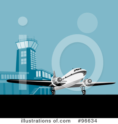 Royalty-Free (RF) Airplane Clipart Illustration by patrimonio - Stock Sample #96634