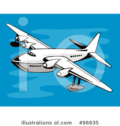 Royalty-Free (RF) Airplane Clipart Illustration by patrimonio - Stock Sample #96635