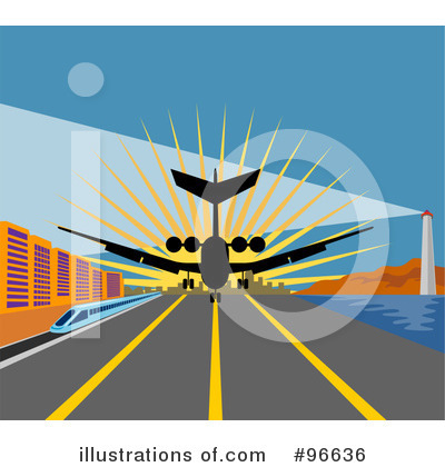 Royalty-Free (RF) Airplane Clipart Illustration by patrimonio - Stock Sample #96636