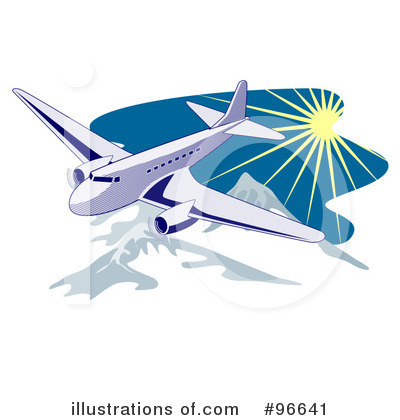 Royalty-Free (RF) Airplane Clipart Illustration by patrimonio - Stock Sample #96641