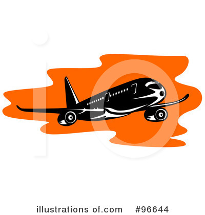 Royalty-Free (RF) Airplane Clipart Illustration by patrimonio - Stock Sample #96644