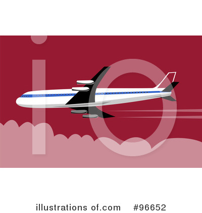 Royalty-Free (RF) Airplane Clipart Illustration by patrimonio - Stock Sample #96652
