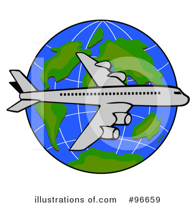 Royalty-Free (RF) Airplane Clipart Illustration by patrimonio - Stock Sample #96659
