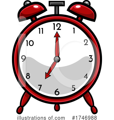 Royalty-Free (RF) Alarm Clock Clipart Illustration by Hit Toon - Stock Sample #1746988