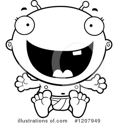Alien Baby Clipart #1207949 by Cory Thoman