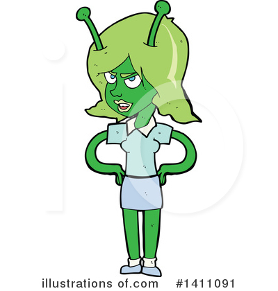 Female Alien Clipart #1411091 by lineartestpilot