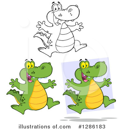 Royalty-Free (RF) Alligator Clipart Illustration by Hit Toon - Stock Sample #1286183