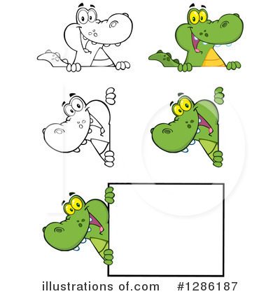 Royalty-Free (RF) Alligator Clipart Illustration by Hit Toon - Stock Sample #1286187
