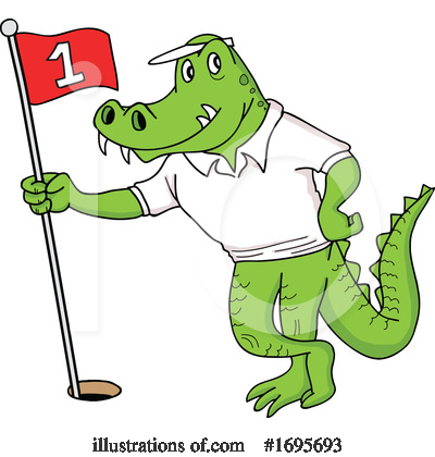 Royalty-Free (RF) Alligator Clipart Illustration by LaffToon - Stock Sample #1695693