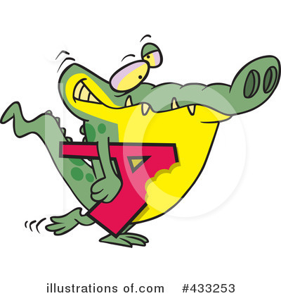 Royalty-Free (RF) Alligator Clipart Illustration by toonaday - Stock Sample #433253