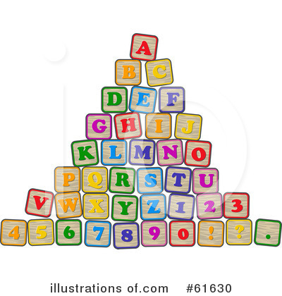 More Clip Art Illustrations of Alphabet Blocks