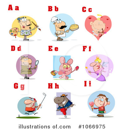 Royalty-Free (RF) Alphabet Clipart Illustration by Hit Toon - Stock Sample #1066975