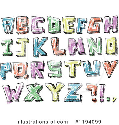 Royalty-Free (RF) Alphabet Clipart Illustration by yayayoyo - Stock Sample #1194099